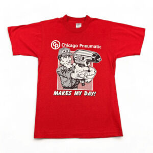 Vintage Dirty Harry Shirt Adult SMALL Red 70s Parody Chicago Pneumatic Eastwood